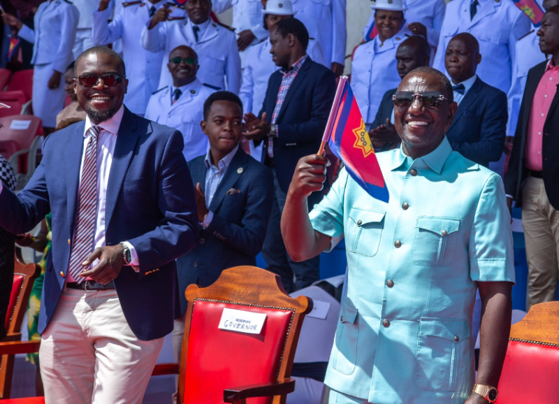 President Ruto and Governor Sakaja at the Salvation Army Centenary celebrations at Ulinzi Complex in Nairobi County.